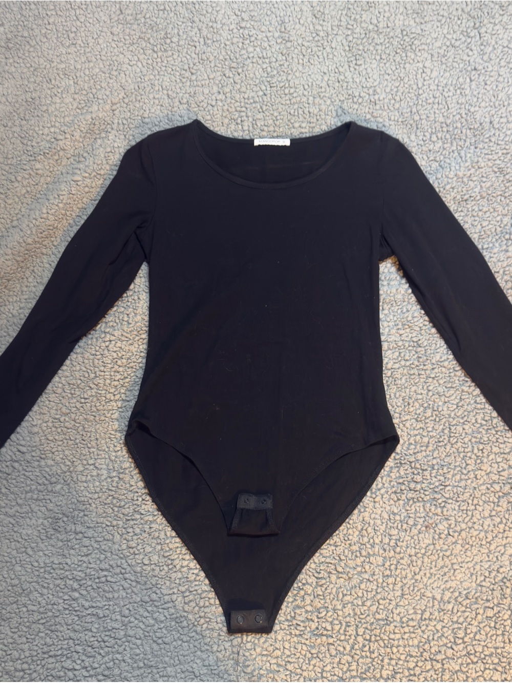 Classic Black Long-Sleeve Scoop Neck Bodysuit